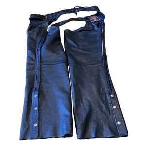 Milwaukee men's chaps Leather Diamond motorcycle Leather Harley Patch